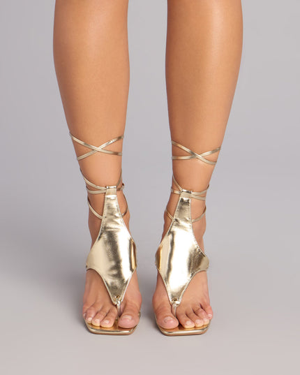 Tied And Tempting Stiletto Lace-Up Heels