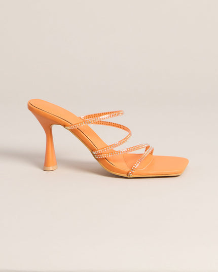 All Eyes Strappy Rhinestone Mules