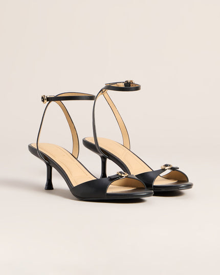 Sleek Little Buckle Kitten Heels
