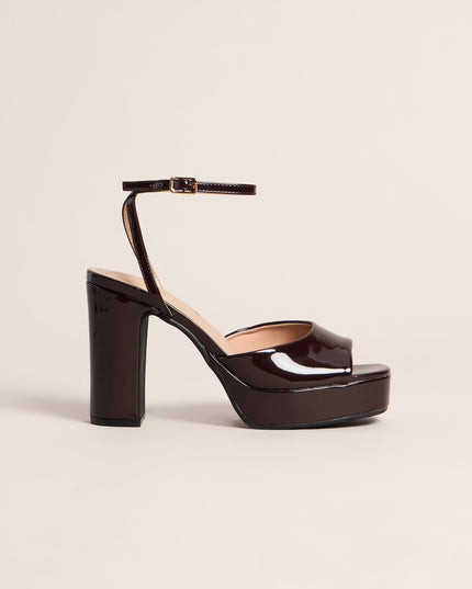 Gloss Boss Patent Platform Block Heels