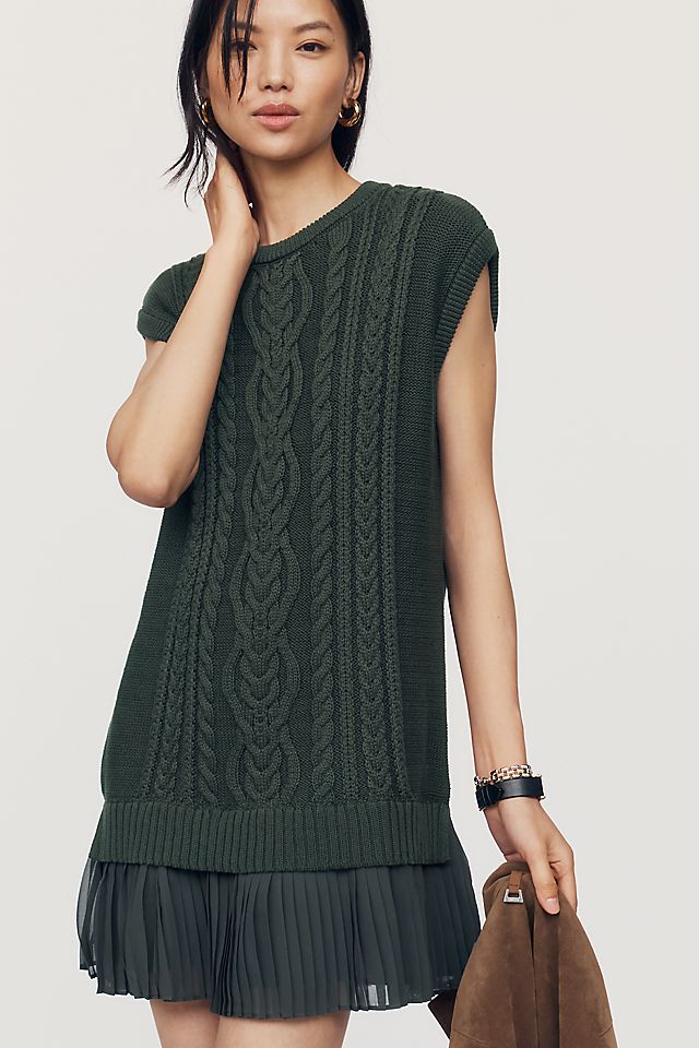 By Anthropologie Delphine Women's Twofer Mini Sweater Dress
