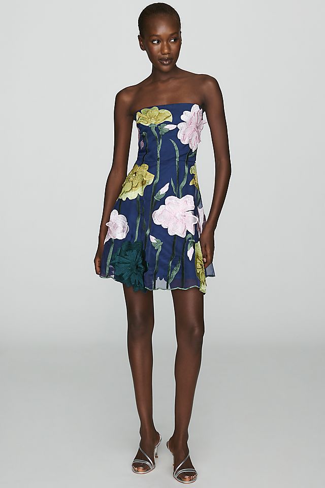 By Anthropologie Floral Organza Women's Mini Dress