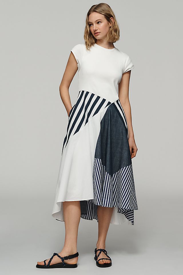 Maeve Women's Twofer Patchwork Midi Dress