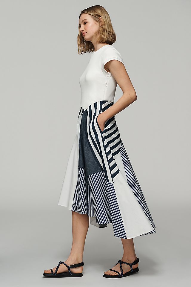 Maeve Women's Twofer Patchwork Midi Dress