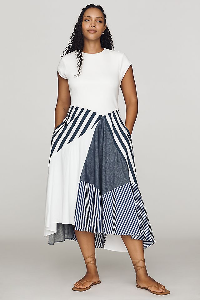 Maeve Women's Twofer Patchwork Midi Dress