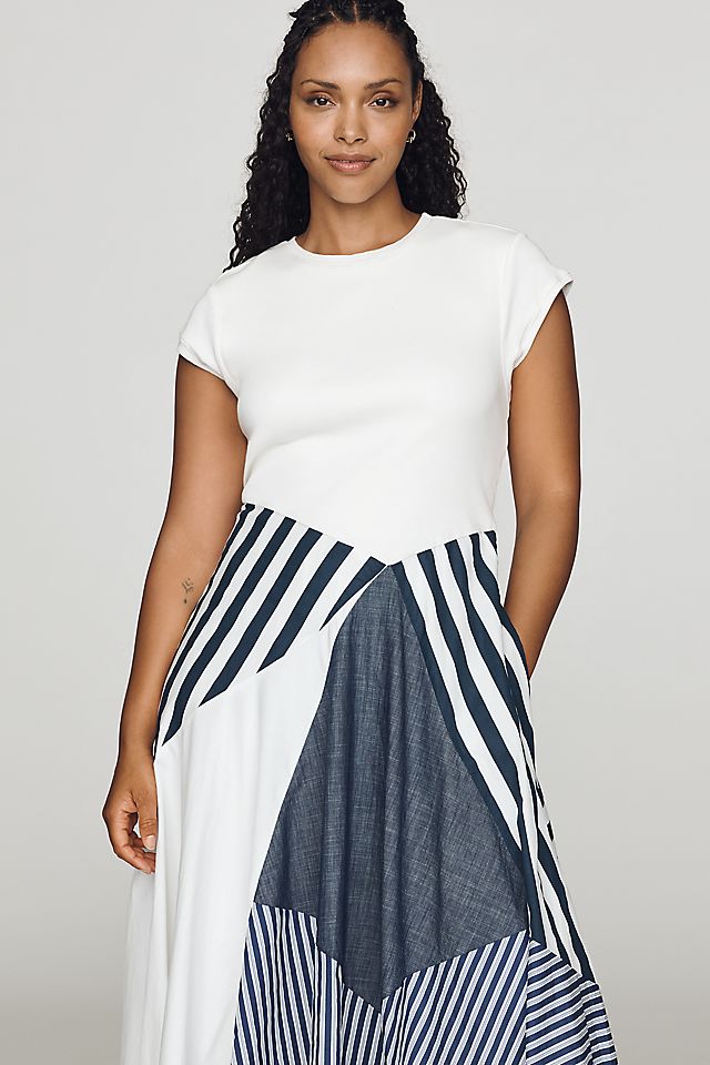 Maeve Women's Twofer Patchwork Midi Dress