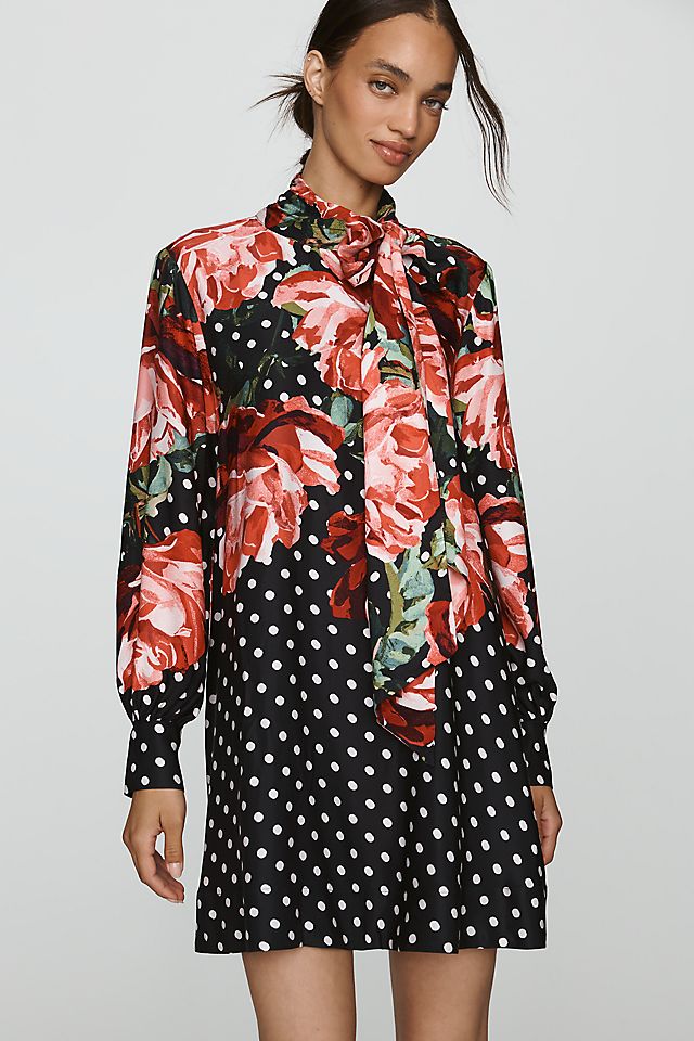 Maeve Caroline Women's Tie-Neck Mini Dress