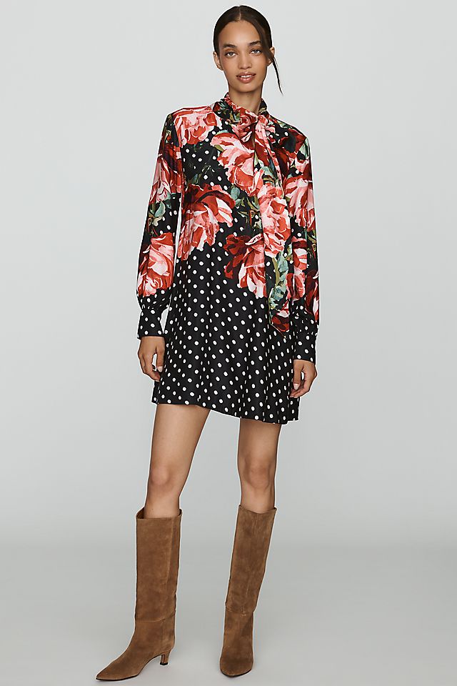 Maeve Caroline Women's Tie-Neck Mini Dress