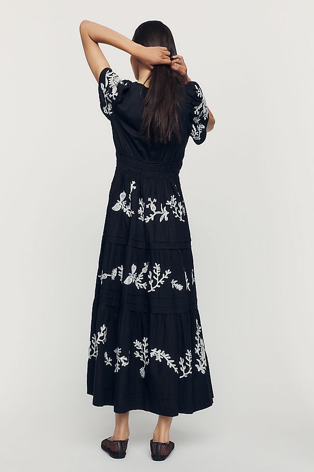Anthropologie Somerset Women's Embroidered Maxi Dress