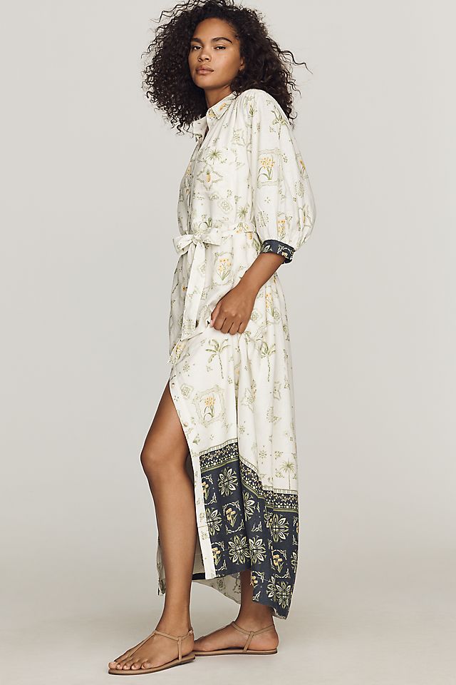 Maeve Mona Linen Blend Women's Maxi Shirtdress
