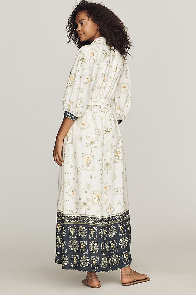 Maeve Mona Linen Blend Women's Maxi Shirtdress