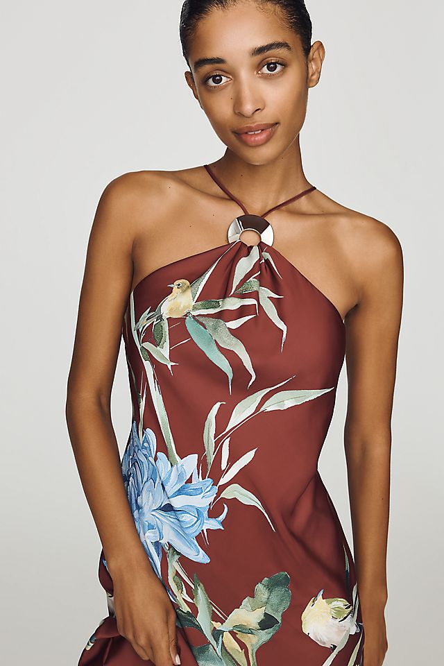 By Anthropologie Veda Halter Slip Women's Midi Dress