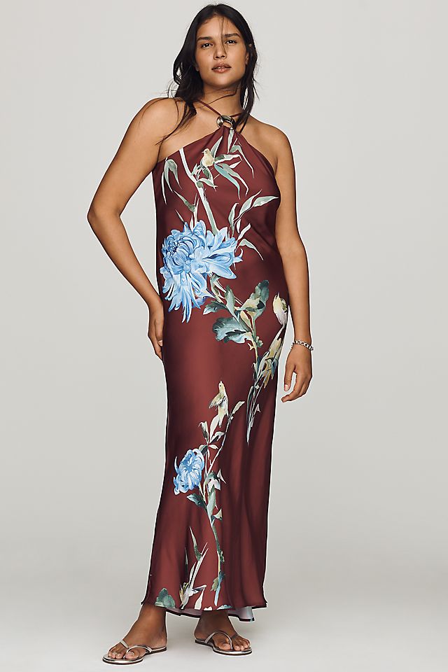 By Anthropologie Veda Halter Slip Women's Midi Dress
