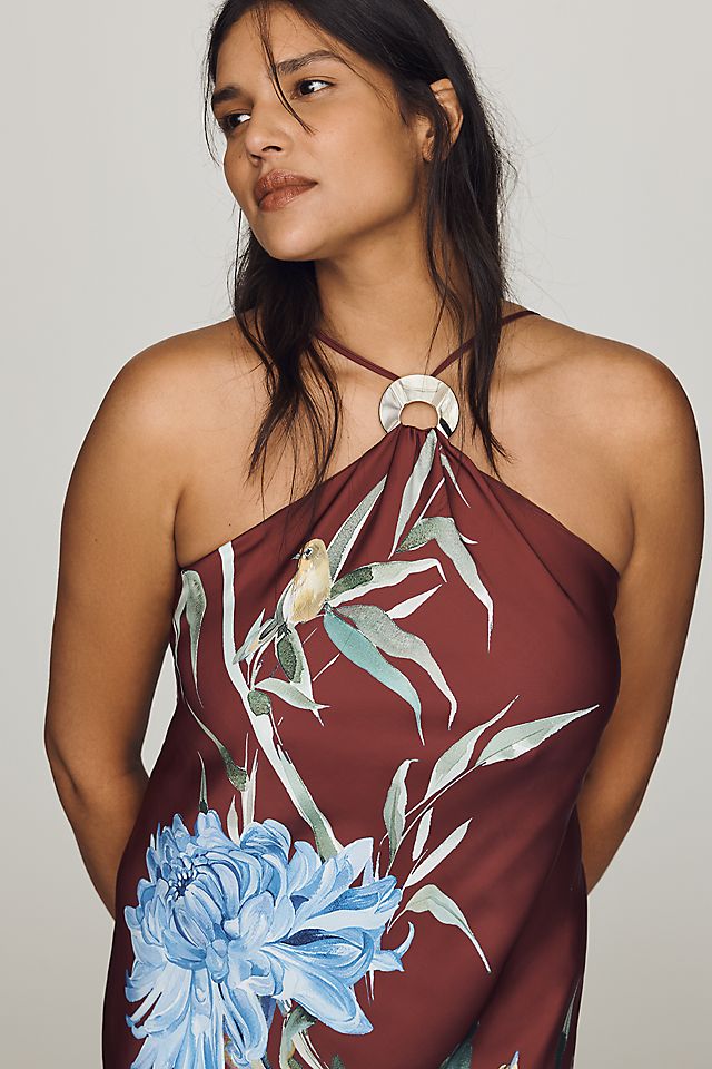 By Anthropologie Veda Halter Slip Women's Midi Dress