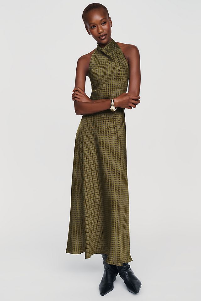 Maeve Jamie Women's Satin Halter Midi Dress