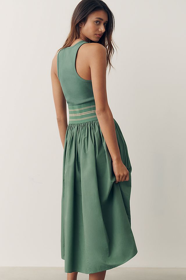 By Anthropologie Banded Twofer Women's Midi Dress