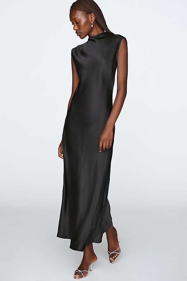 Maeve Women's Charlette Mock-Neck Midi Slip Dress