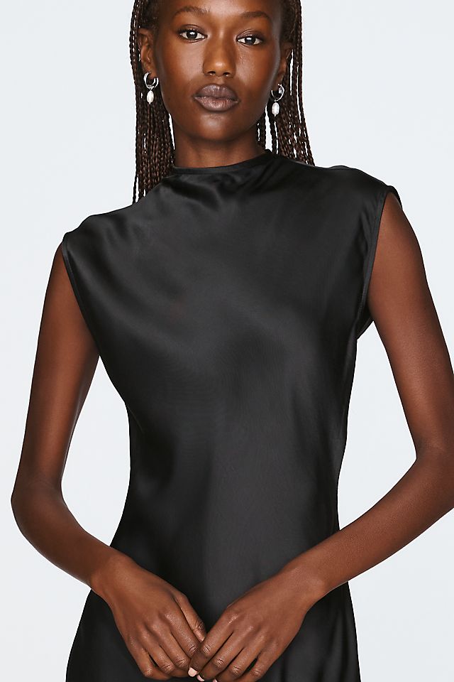 Maeve Women's Charlette Mock-Neck Midi Slip Dress