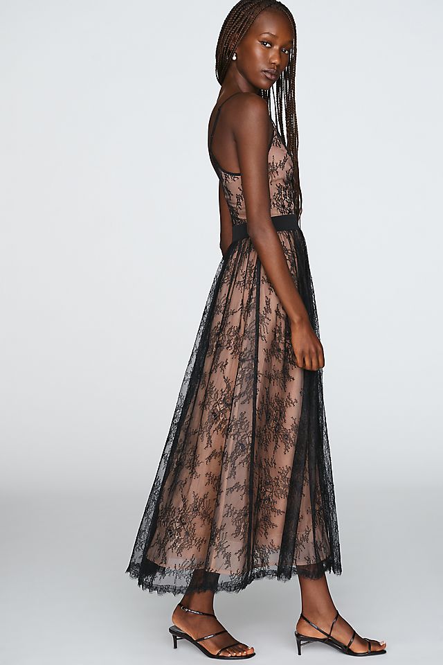 By Anthropologie Lace Organza Women's Midi Dress