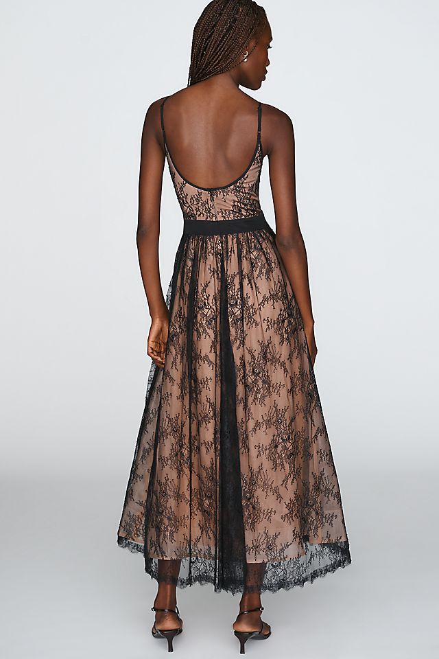 By Anthropologie Lace Organza Women's Midi Dress