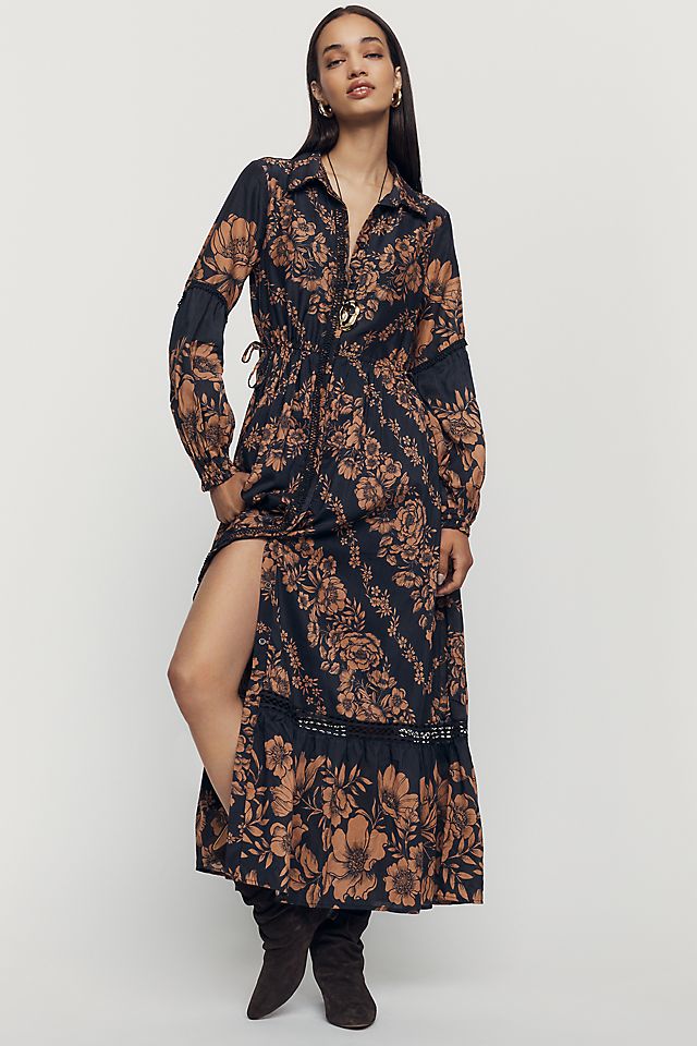 By Anthropologie Eleanora Printed Women's Midi Shirtdress