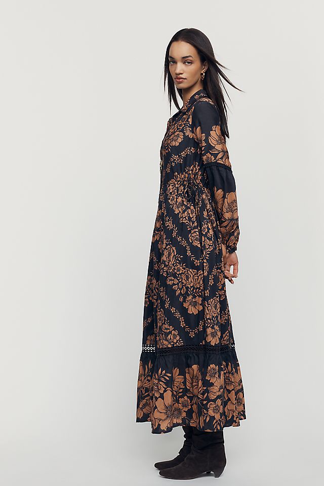 By Anthropologie Eleanora Printed Women's Midi Shirtdress