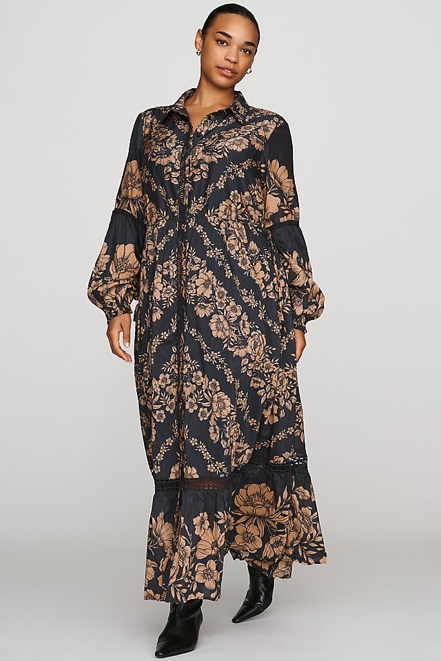 By Anthropologie Eleanora Printed Women's Midi Shirtdress