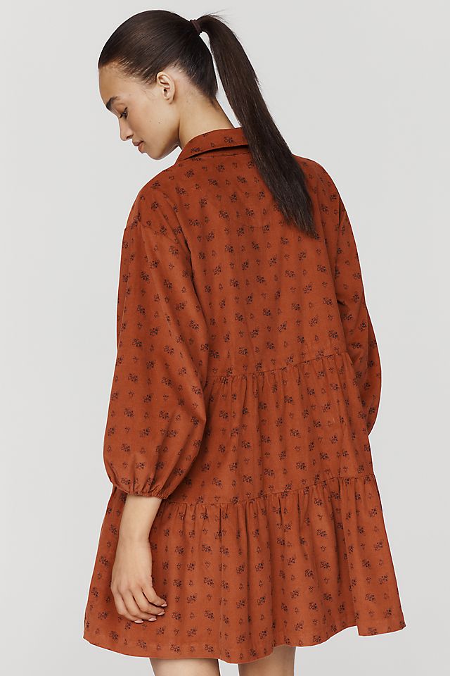 Maeve Bettina Women's Corduroy Mini Shirtdress