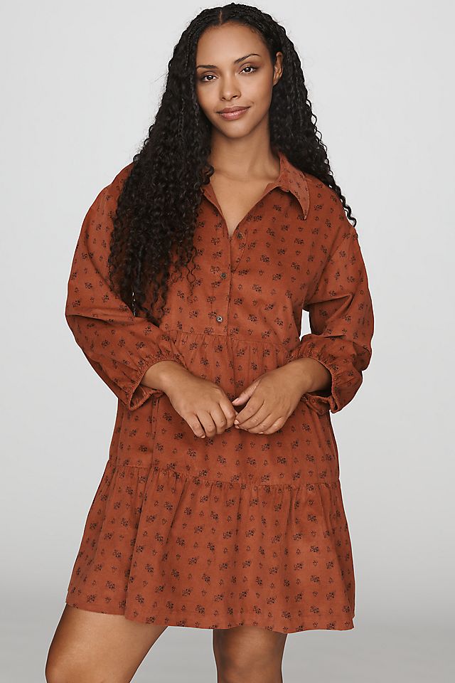 Maeve Bettina Women's Corduroy Mini Shirtdress