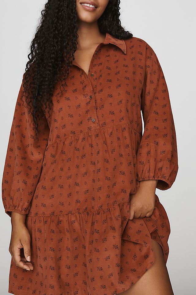 Maeve Bettina Women's Corduroy Mini Shirtdress
