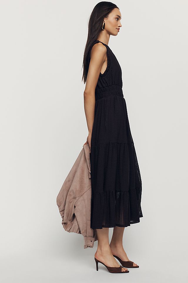 By Anthropologie Sleeveless Smocked Waist Women's Midi Dress