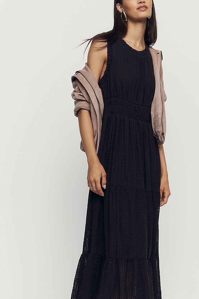 By Anthropologie Sleeveless Smocked Waist Women's Midi Dress
