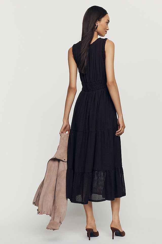 By Anthropologie Sleeveless Smocked Waist Women's Midi Dress