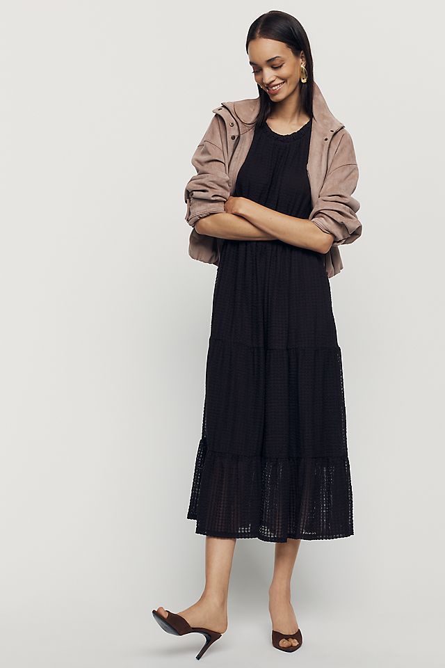 By Anthropologie Sleeveless Smocked Waist Women's Midi Dress