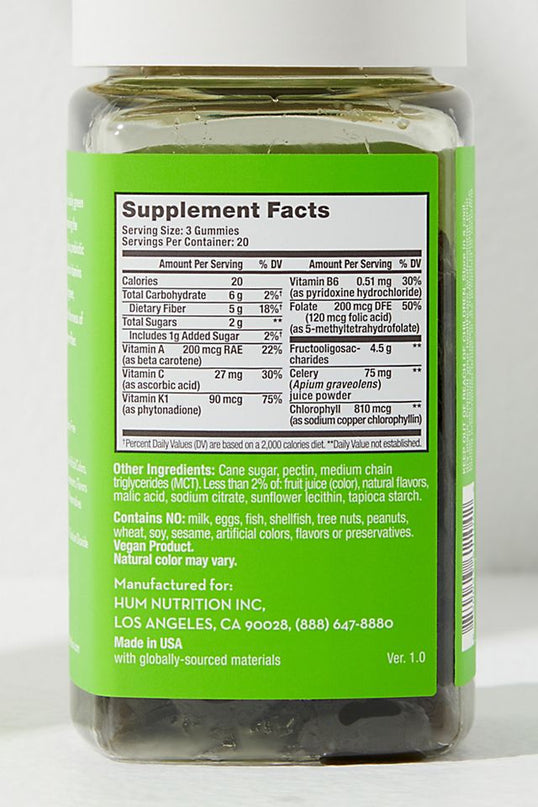 HUM Nutrition Celery Juice Fiber Gummies