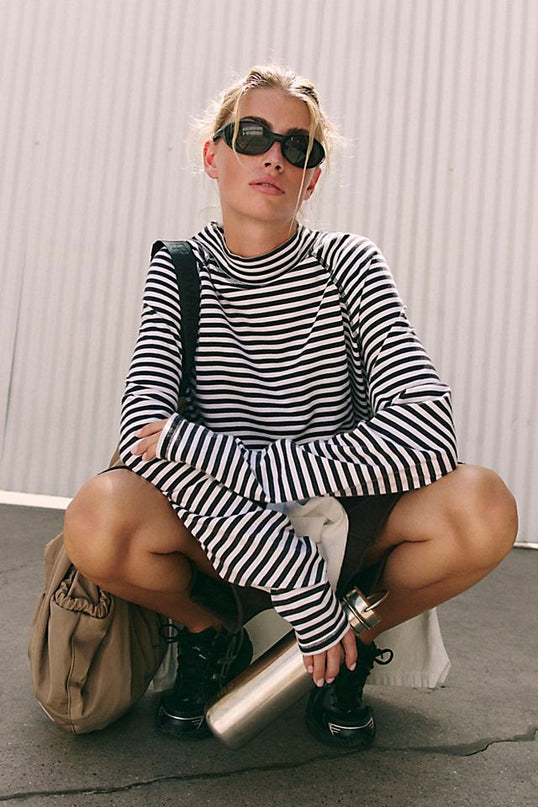 FP Movement Restoration Yarn Dye Stripe Layer Women's Top